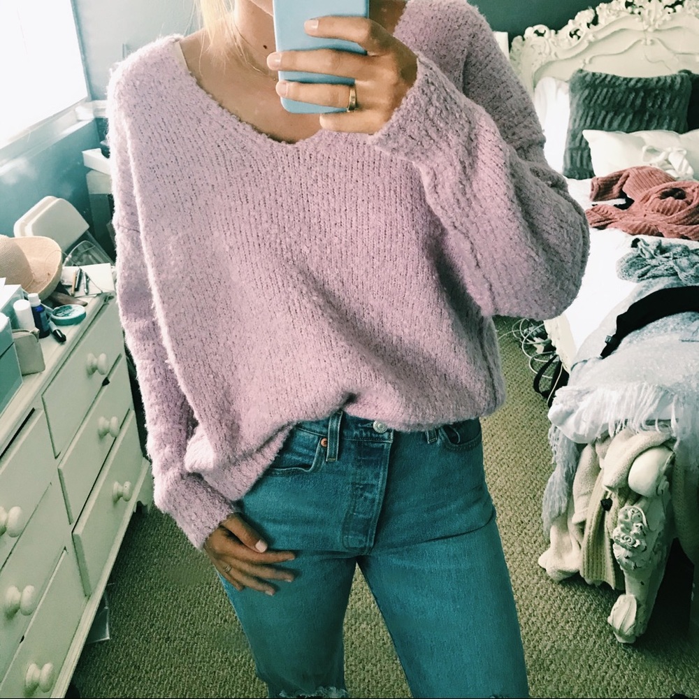 Pink Free People Sweater